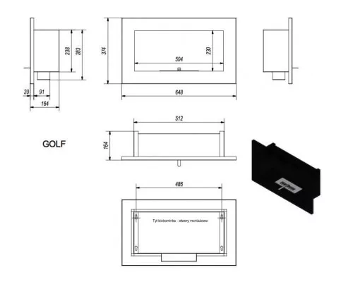 Биокамин Kratki GOLF QUBE Биокамин Kratki GOLF QUBE